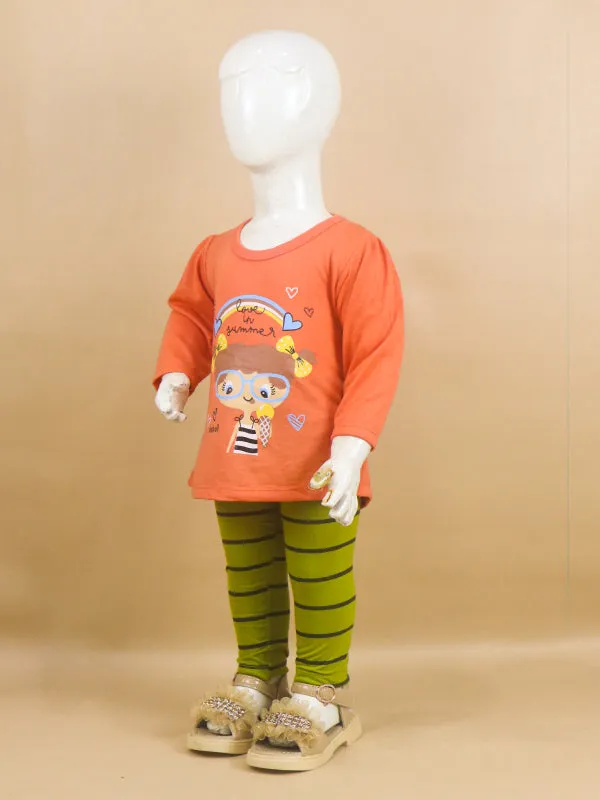 1Yr - 4Yrs Love Orange Suit For Girls RG GS46