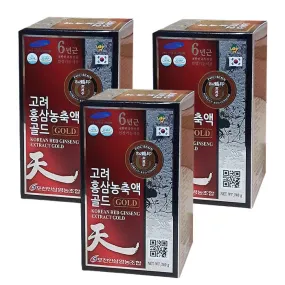 3 Bottles POCHEON Korean Red ginseng Extract Gold 240g Health supplements blood flow memory antioxidant immunity fatigue improvement Drink Study