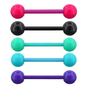 5PCS 14G Colorful Soft Acrylic Tongue Rings