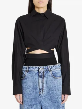 ALAIA Crossed Waist Cropped Shirt