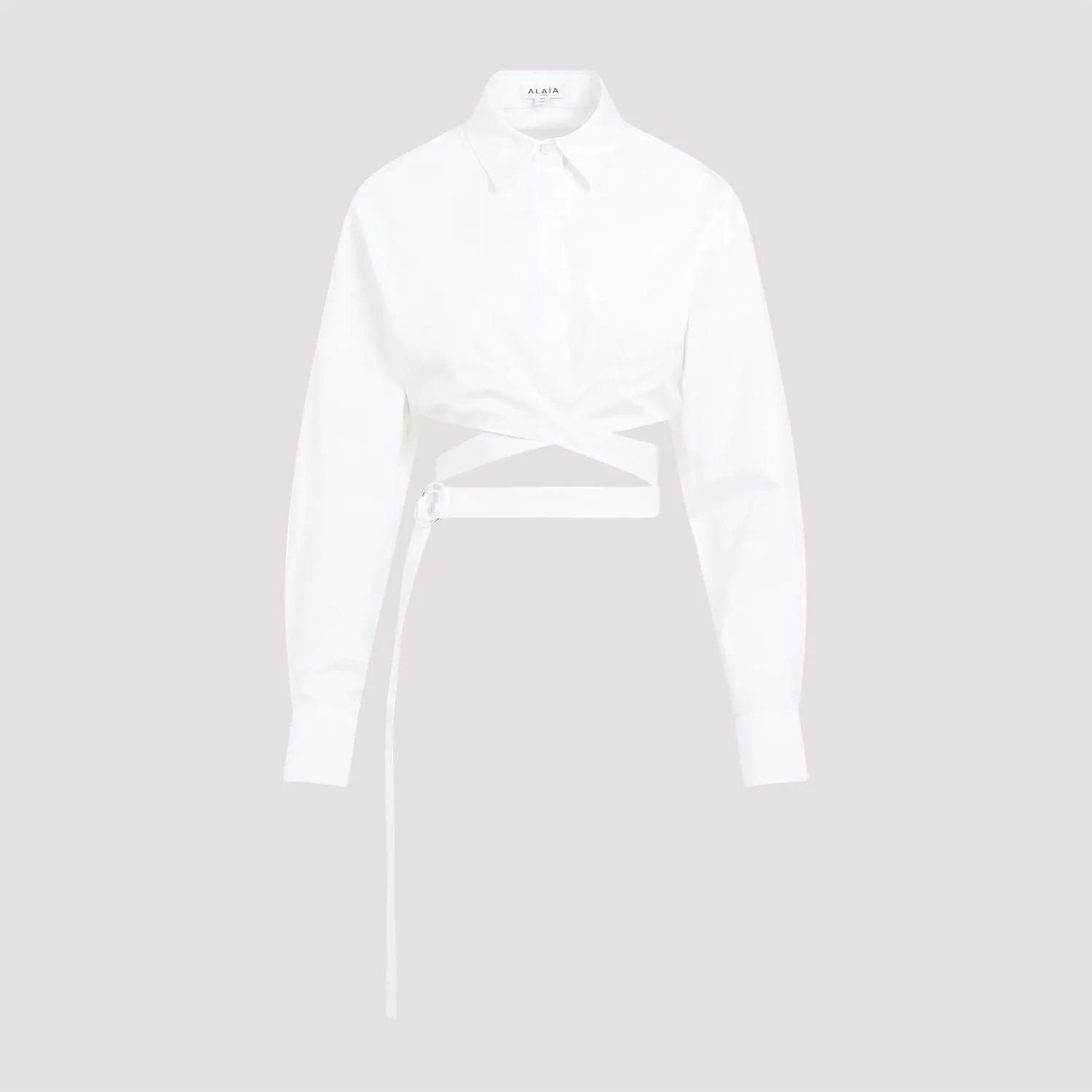 ALAIA Crossed Waist Cropped Shirt