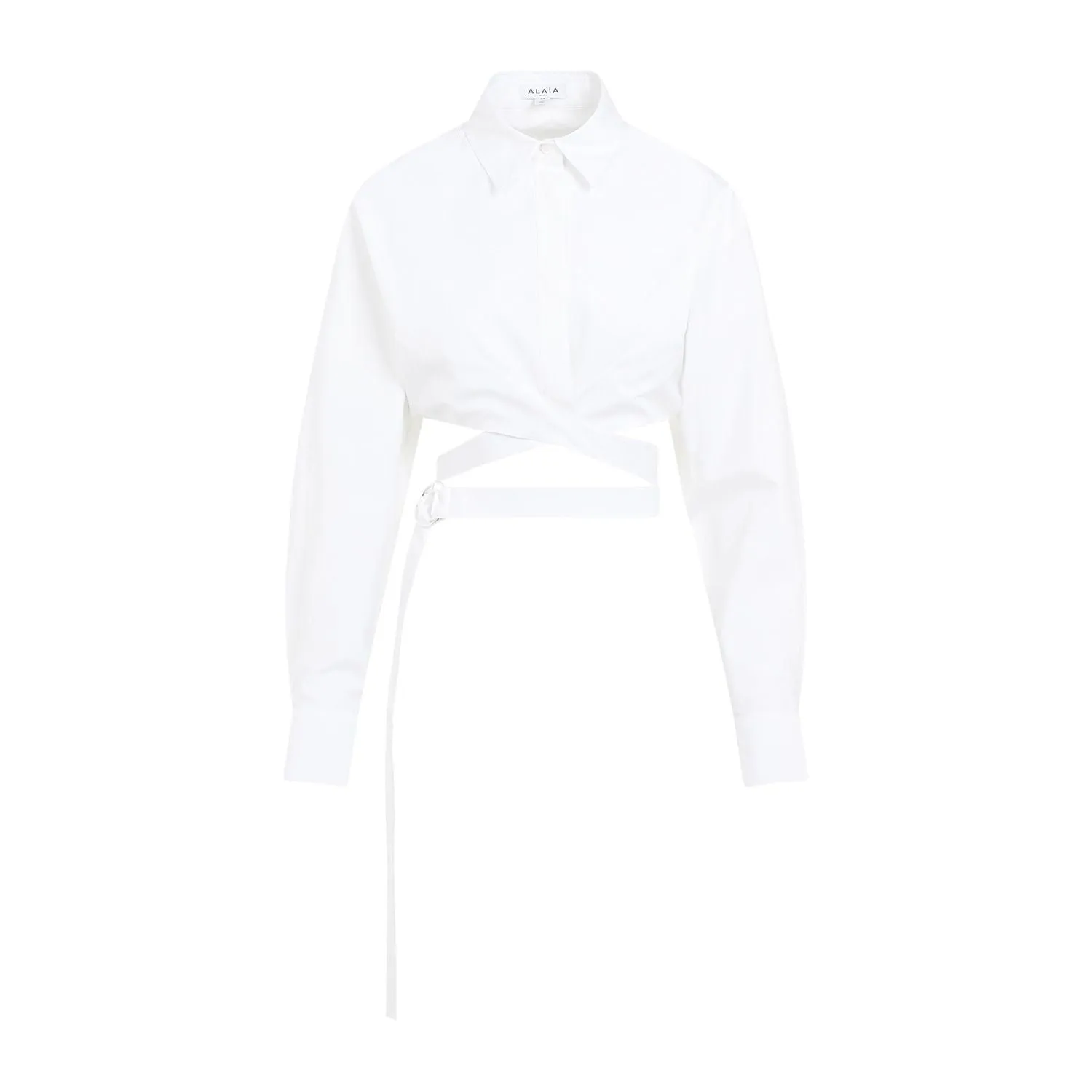 ALAIA Crossed Waist Cropped Shirt