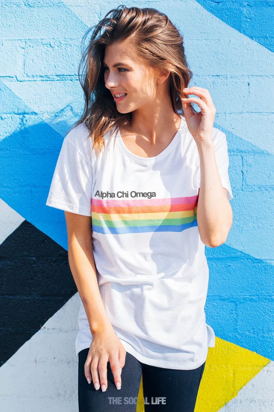 Alpha Chi Omega Prism Scoop Tee