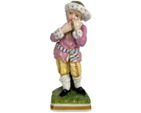 Antique 19th c CG Schierholz Plaue Porcelain Figurine of Boy Dresden Quality