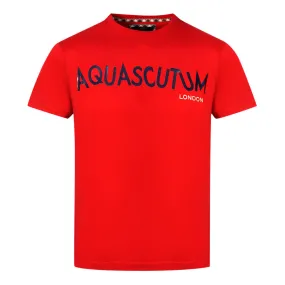 Aquascutum Distorted Logo Red T-Shirt