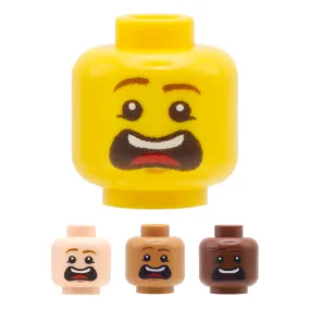 Argghh! / Closed Smile Head - Custom Design Minifigure Head