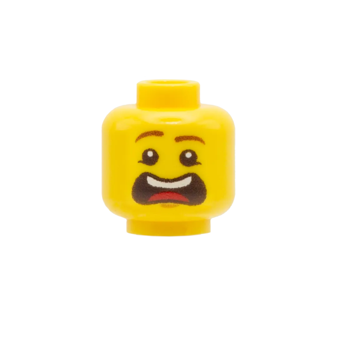 Argghh! / Closed Smile Head - Custom Design Minifigure Head