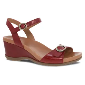 Arielle Adjustable Wedge Sandal in Red