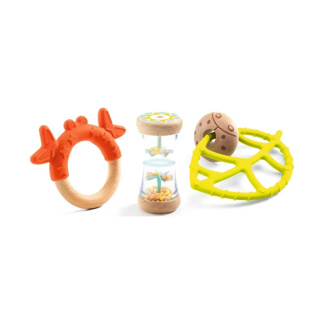 Baby Rattle & Teethers 3 Piece Gift Set