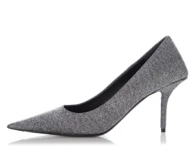 Balenciaga Silver Glitter Knife Pumps