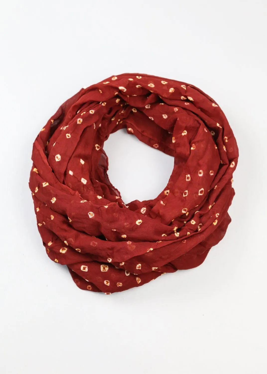 Bold Red Cotton Batik Scarf