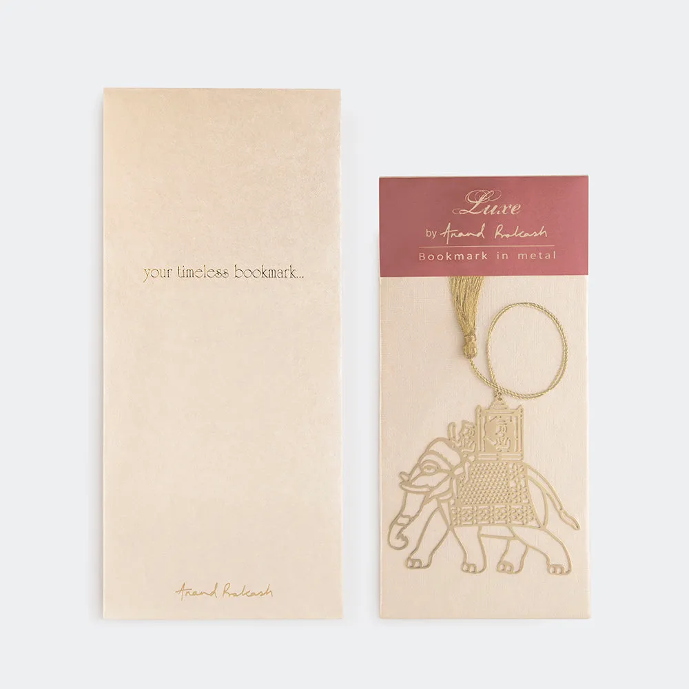 Brass Bookmark Elephant with Carriage