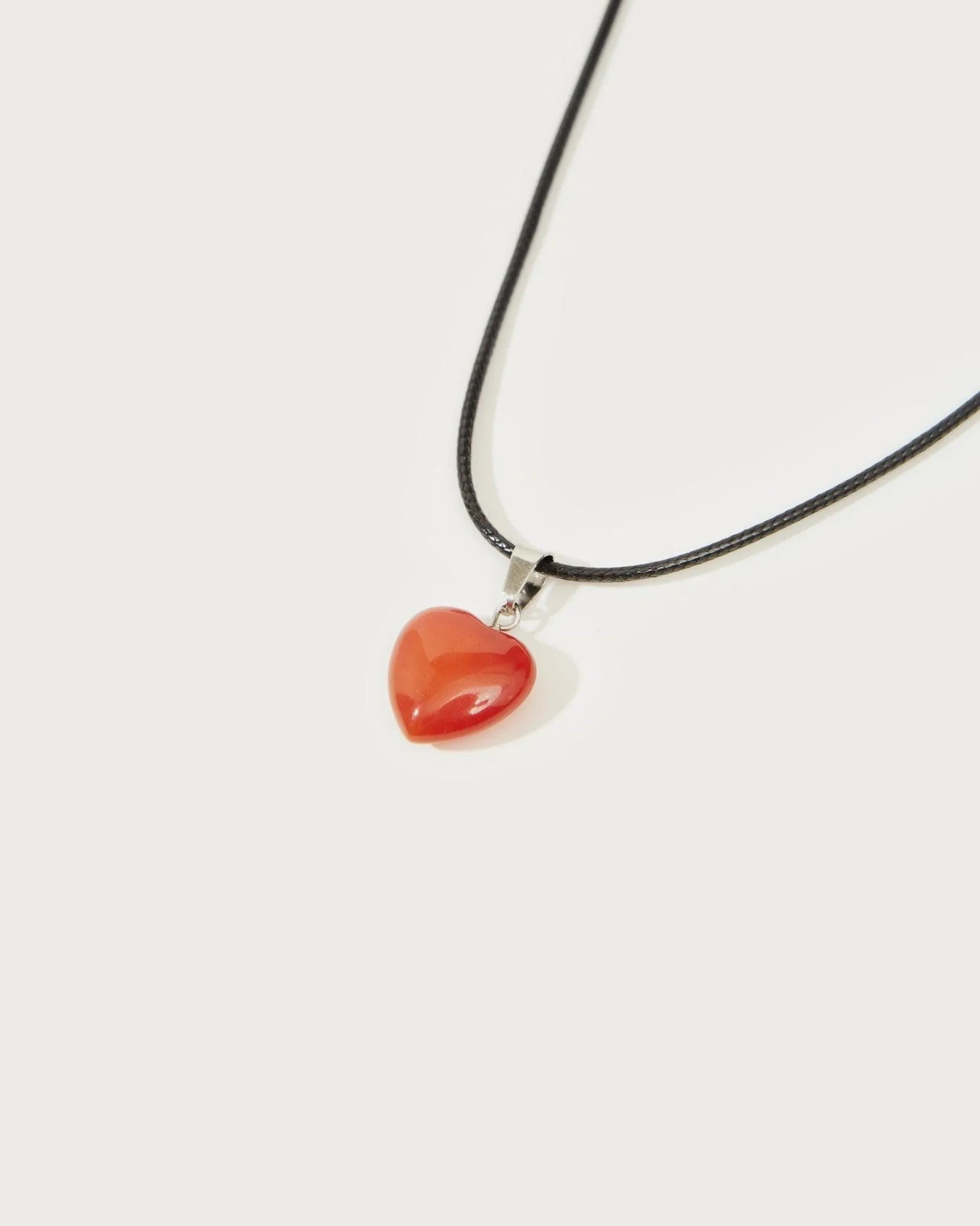 Carnelian Heart Cord Necklace