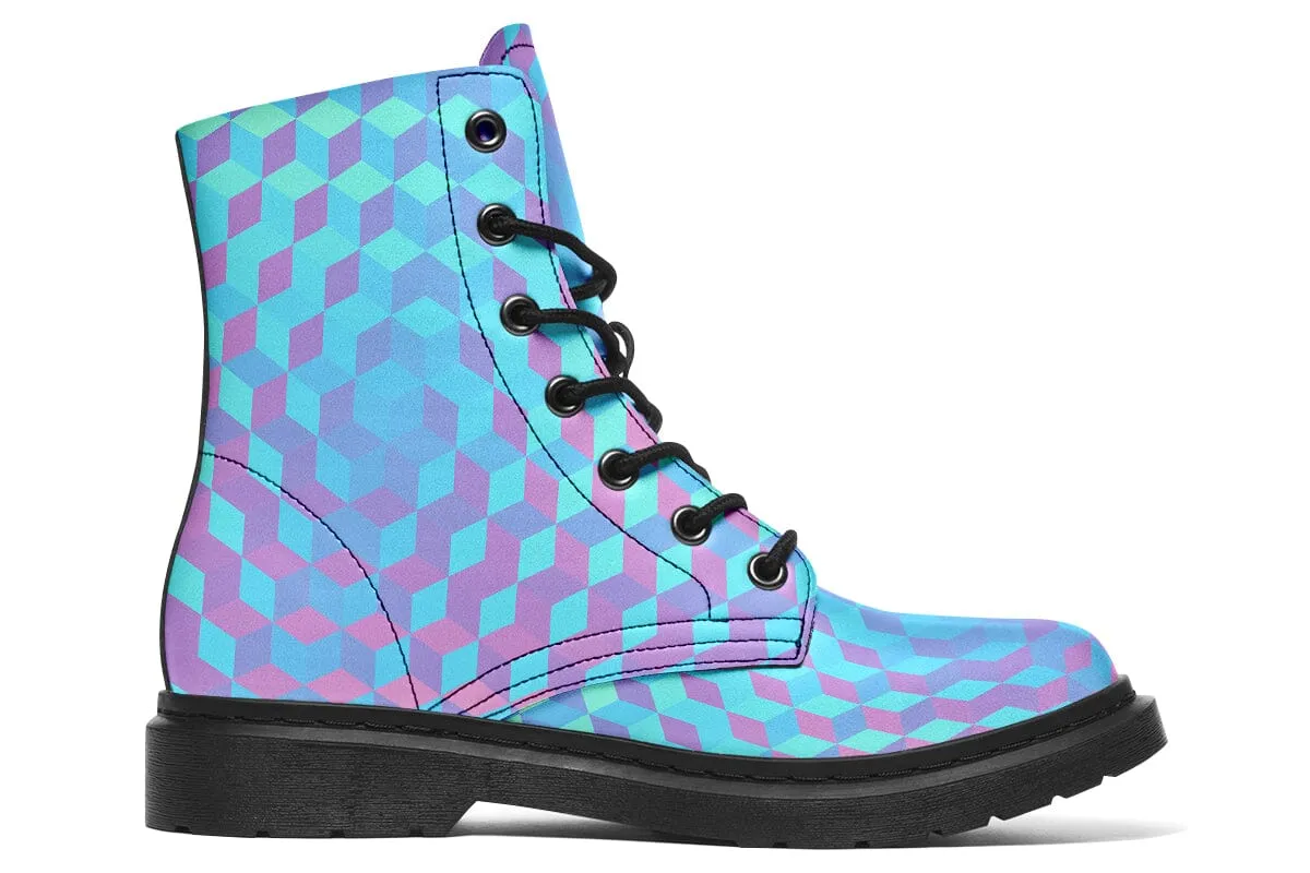 Colorful 3 D Combat Boots