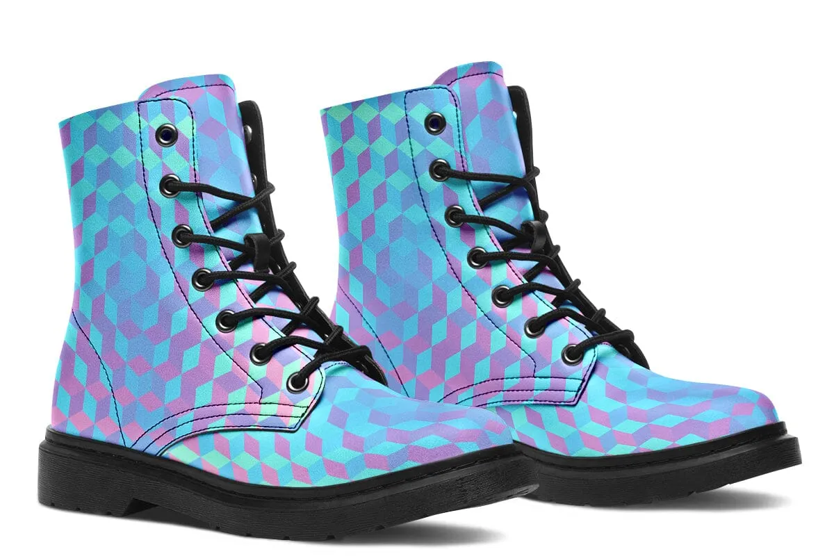 Colorful 3 D Combat Boots