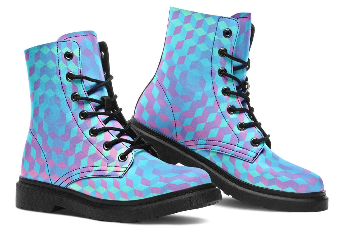 Colorful 3 D Combat Boots