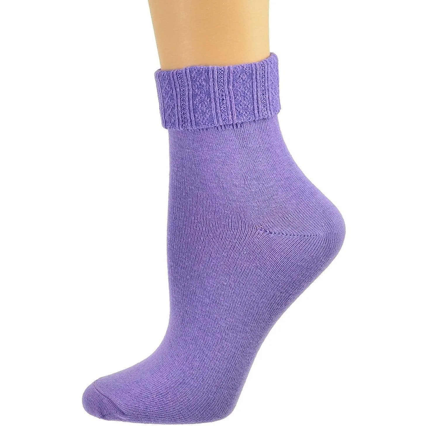 Colorful Socks - Sierra Socks Women Triple Cuff Crew Cotton Colorful Socks 6 Pair Pack