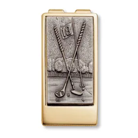 Crossed Clubs Money Clip