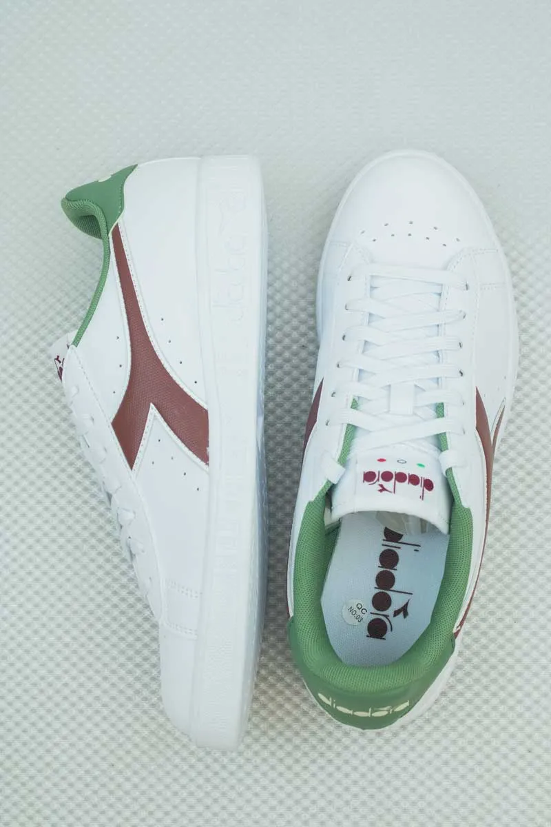 Diadora Game P Leather White Barn Red Sneaker