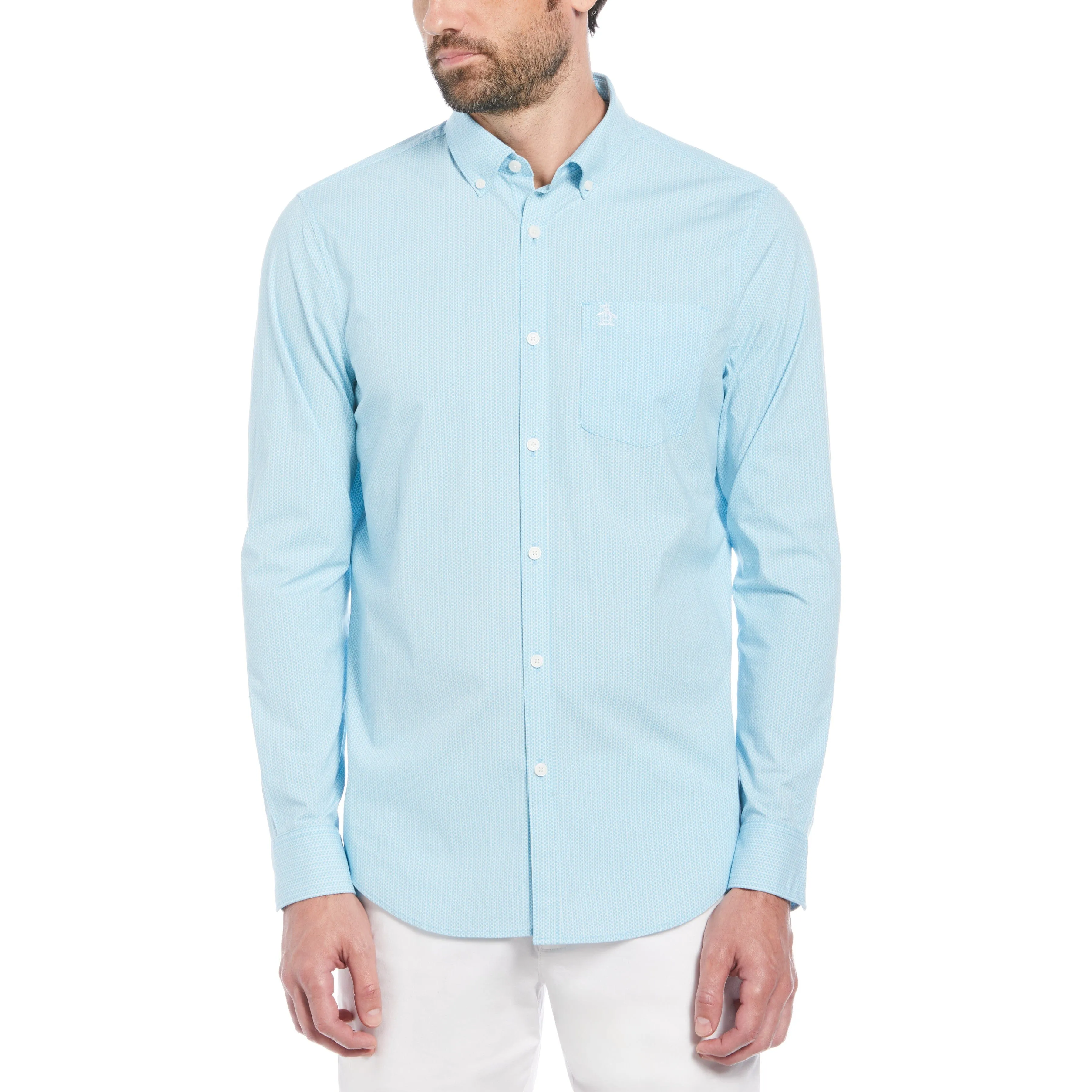 EcoVero Mini Geometric Print Button-Down Shirt