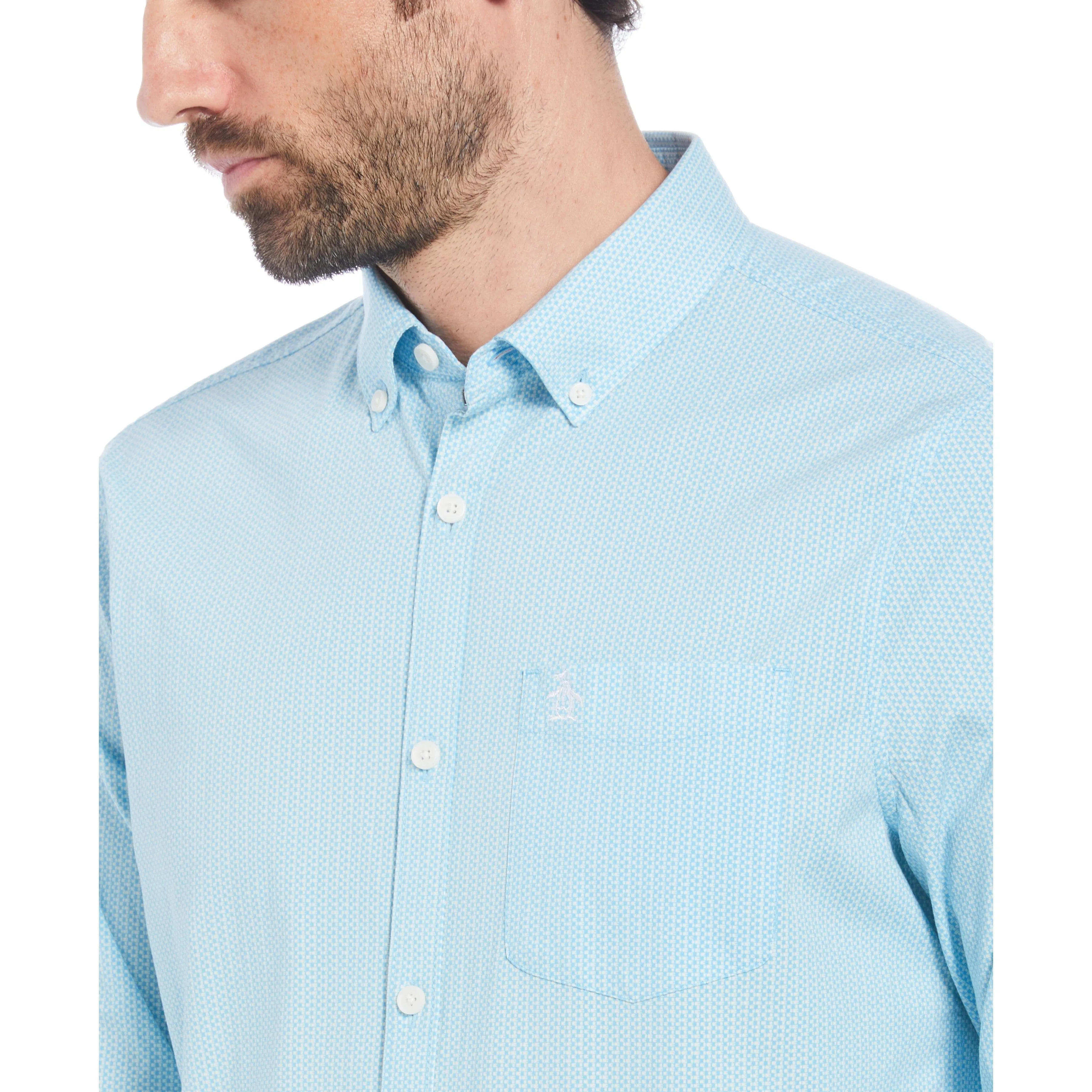 EcoVero Mini Geometric Print Button-Down Shirt