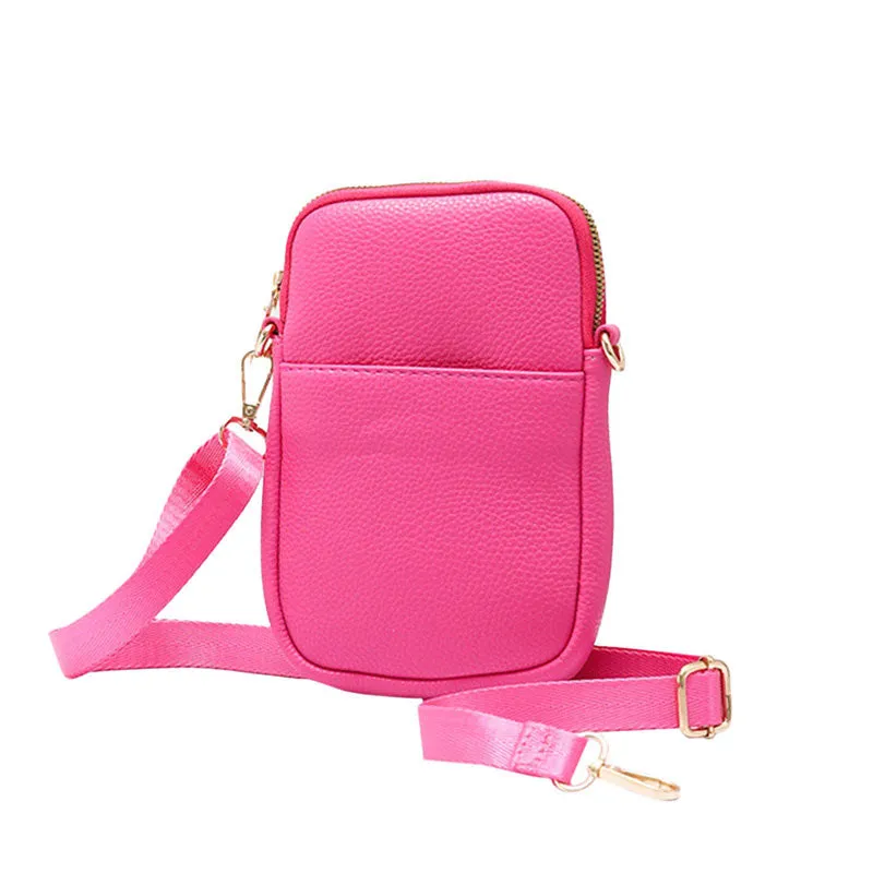 Faux Leather Rectangle Crossbody Bag