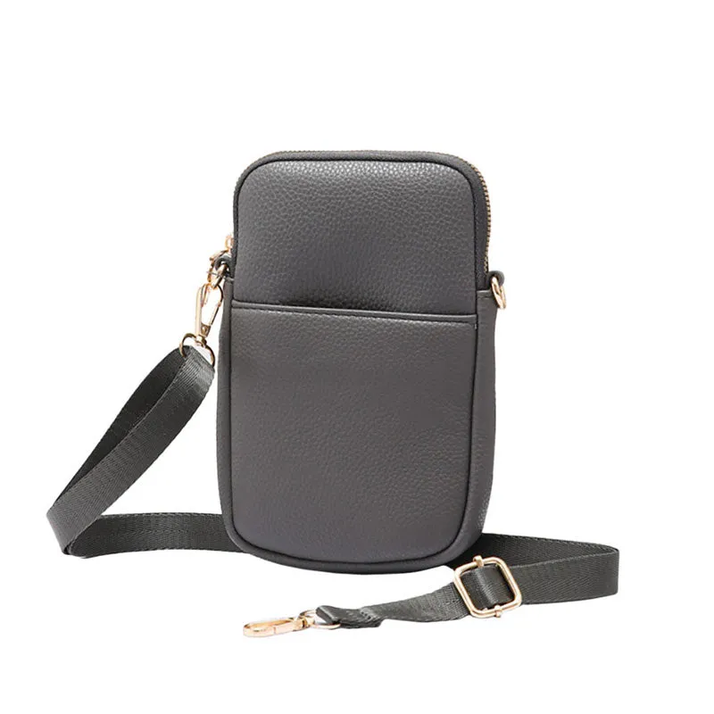 Faux Leather Rectangle Crossbody Bag