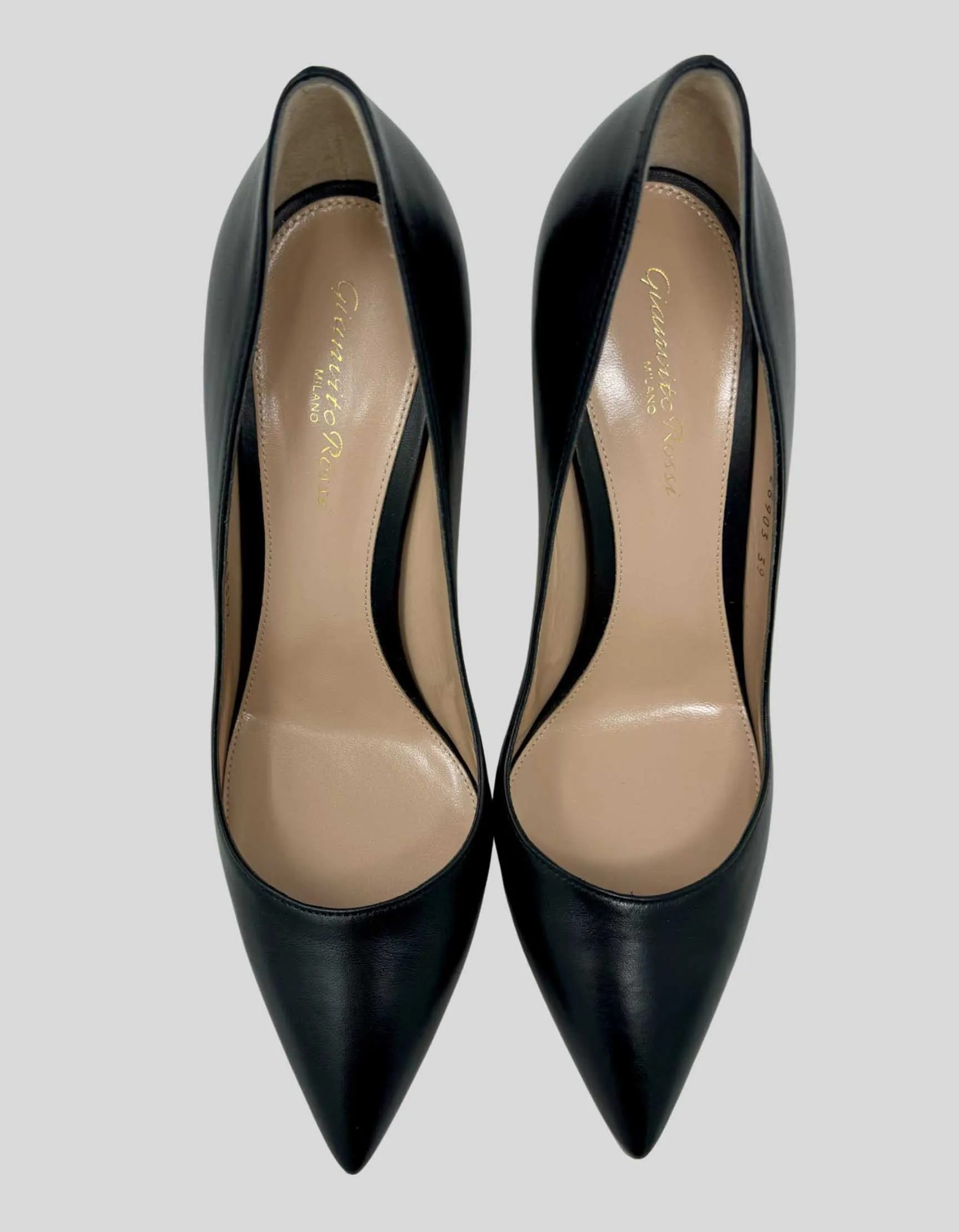 GIANVITO ROSSI Gianvito 85 Vitello Leather Point-Toe Pumps w/ Tags - 39.5 IT | 9.5 US