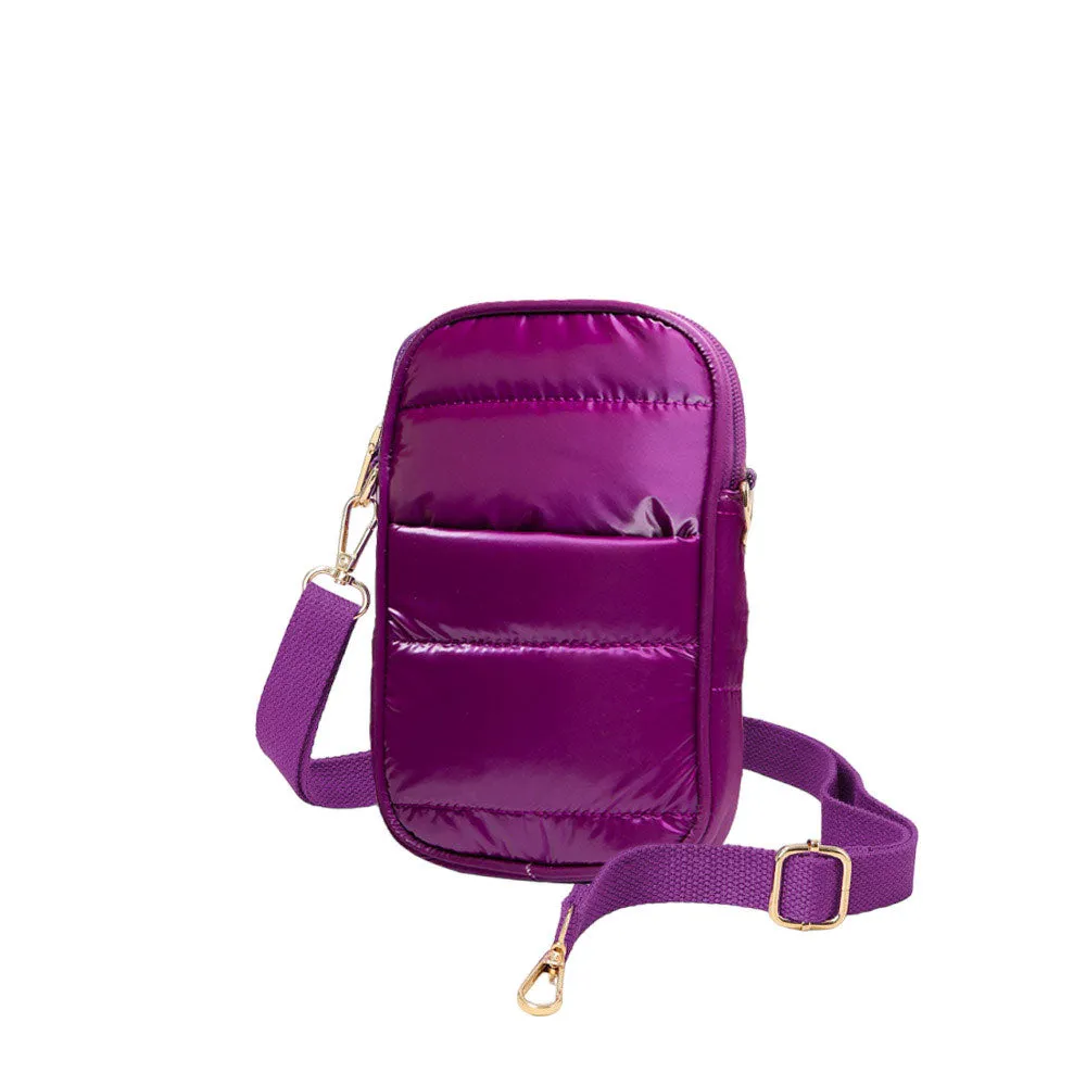 Glossy Puffer Rectangle Crossbody Bag