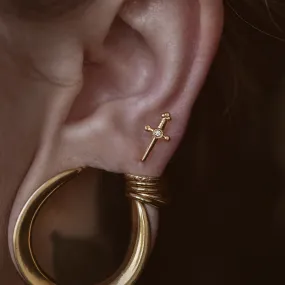 Golden Dagger Piercing Stud