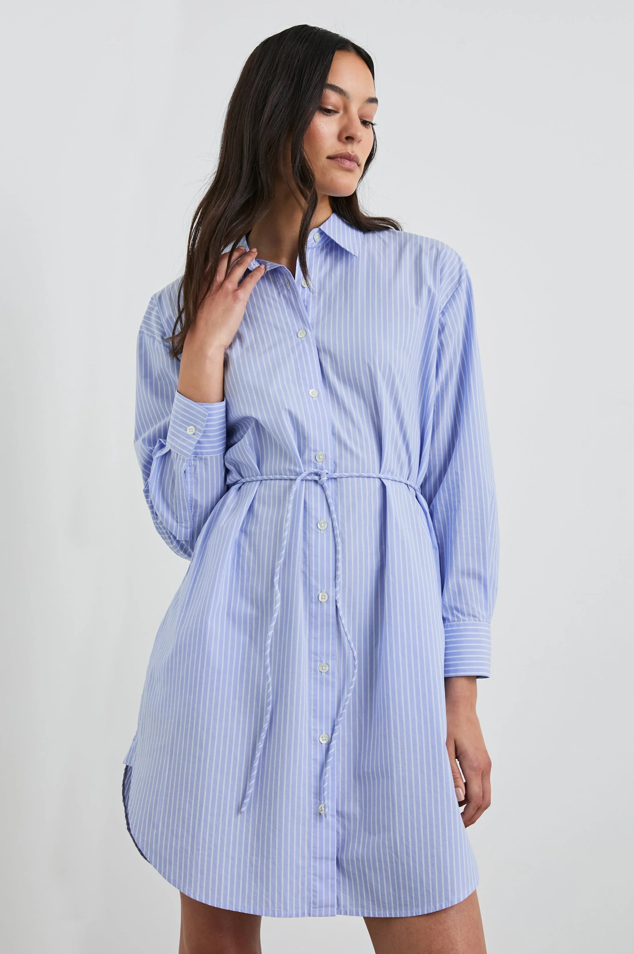 HARMONY DRESS - OXFORD WHITE STRIPE