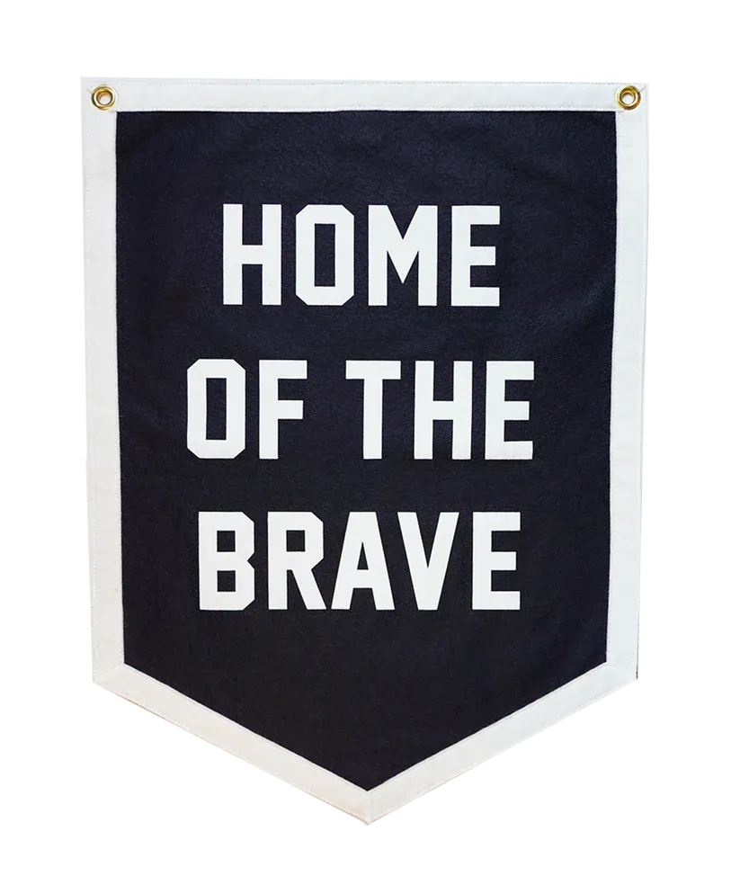 Home of the Brave Camp Flag - Oxford Pennant