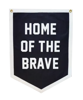 Home of the Brave Camp Flag - Oxford Pennant