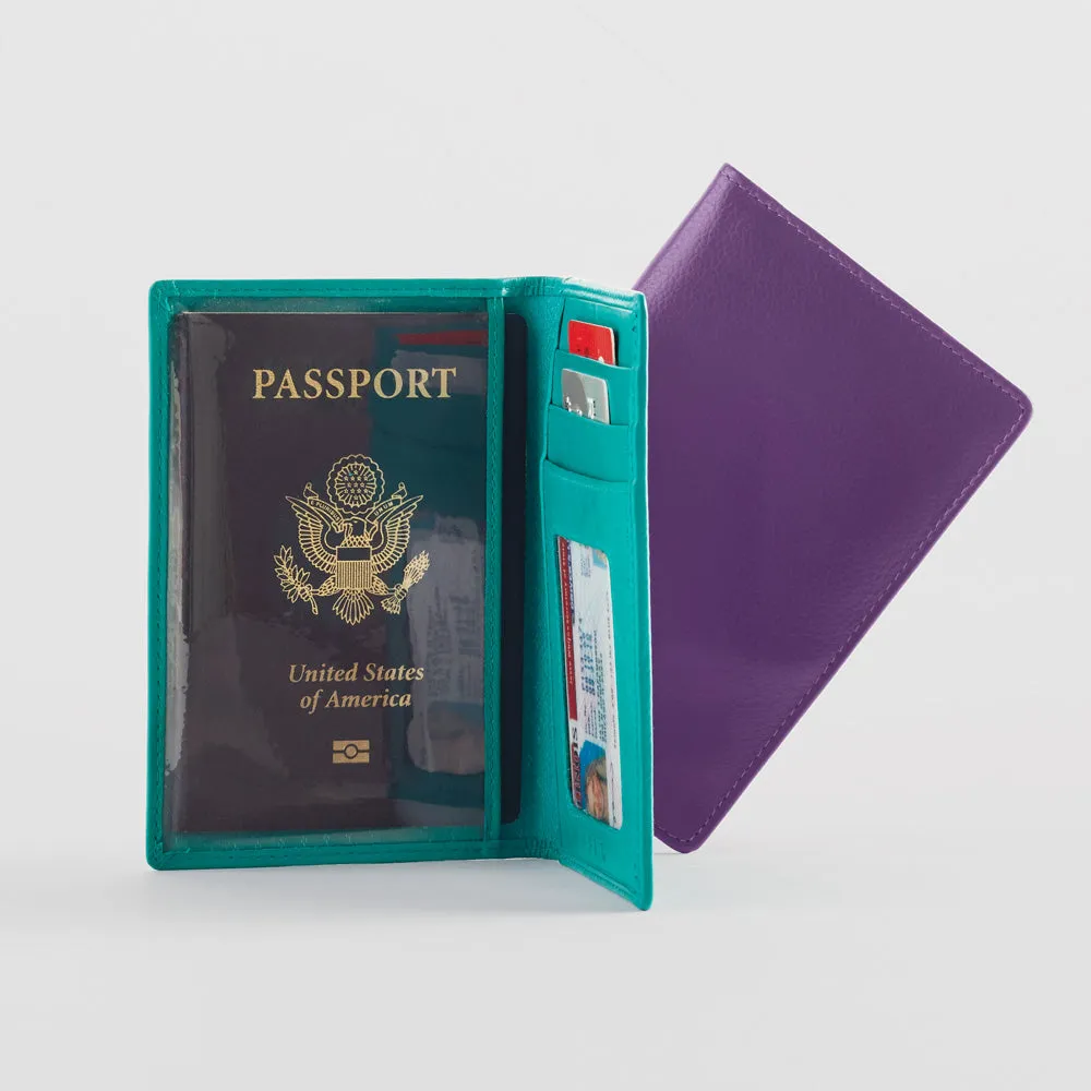 ILI New York RFID Leather Passport Cover / Vax Card Holder 6753RFB