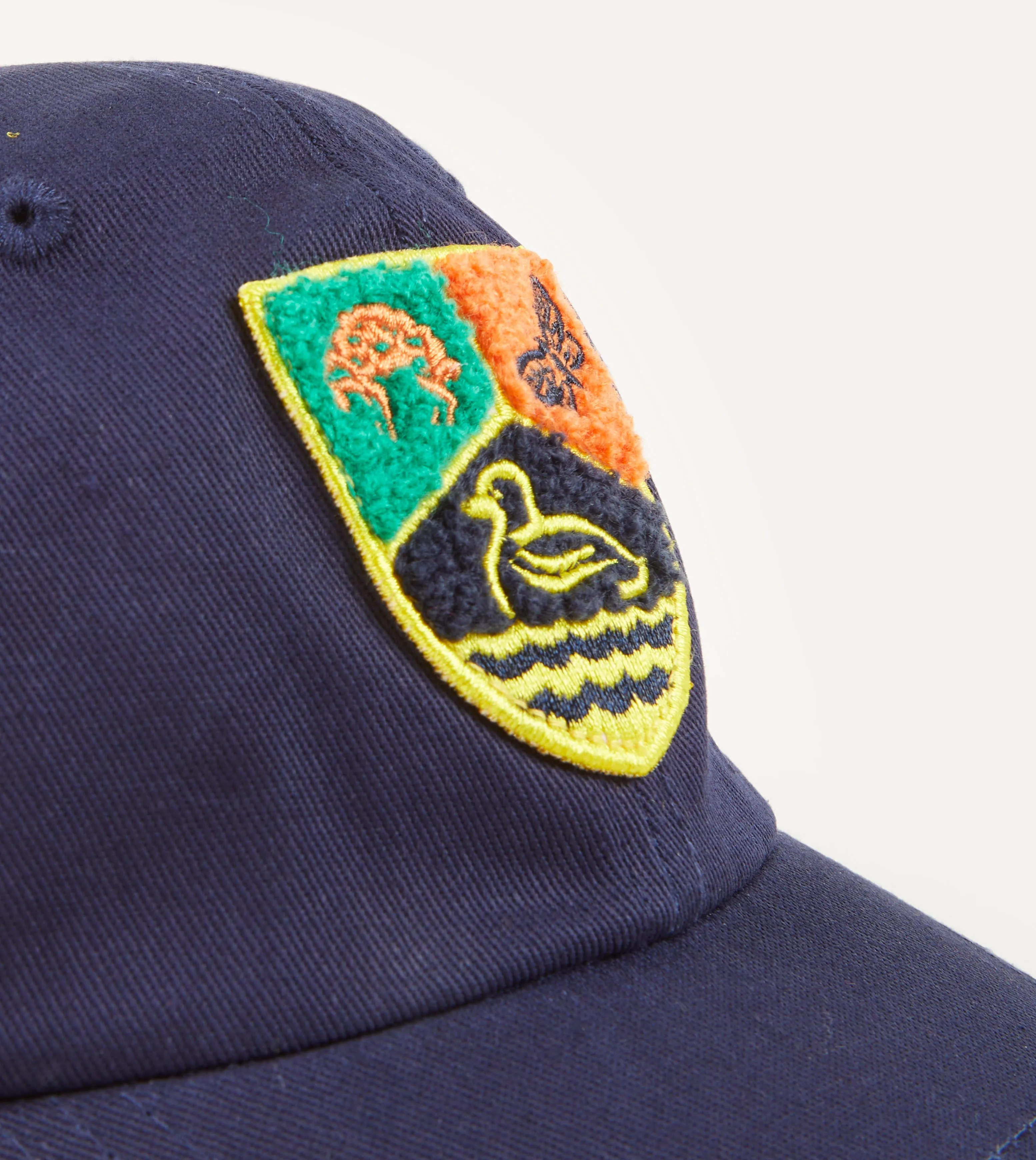 Navy Crest Emblem Cotton Twill Baseball Cap