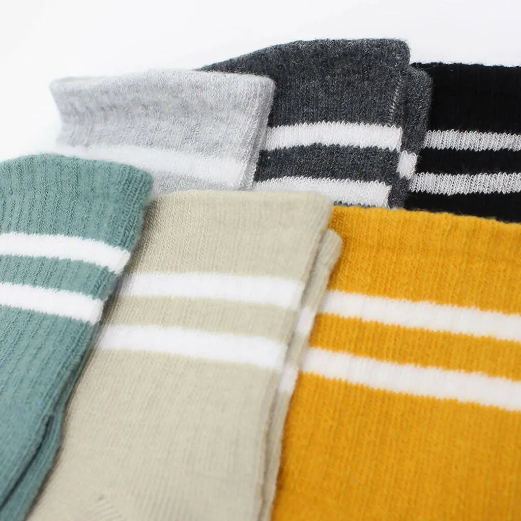 Newborn Unisex Cotton Ankle-Hi Socks with Stripes Assorted 6 Pair Pack