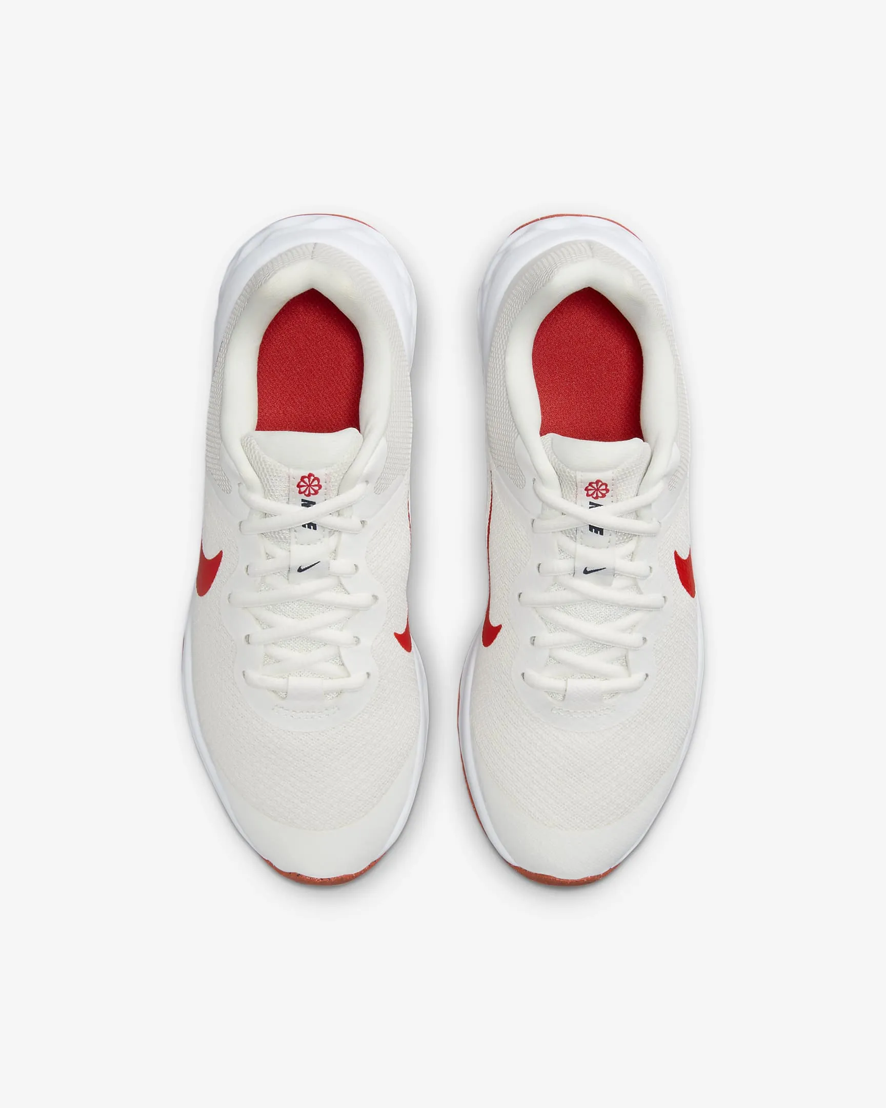 NIKE JUNIOR REVOLUTION 6 ROAD WHITE/RED RUNNING SHOES