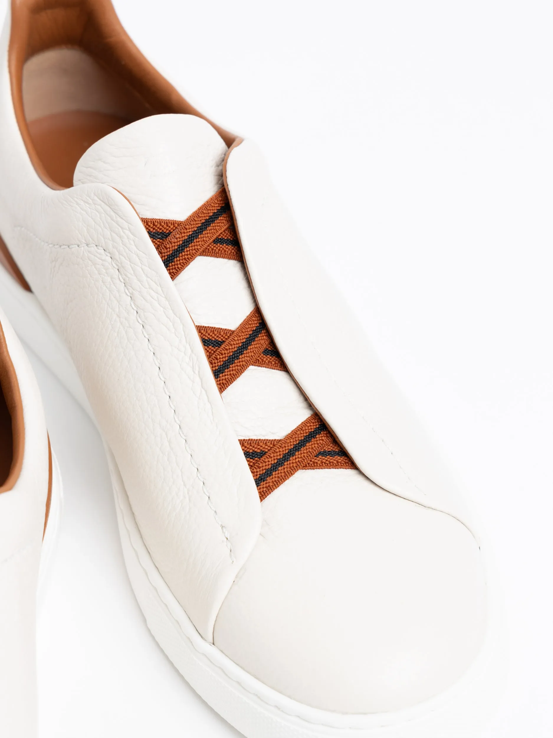 Off White/Brown Deerskin Triple Stitch™ Sneakers