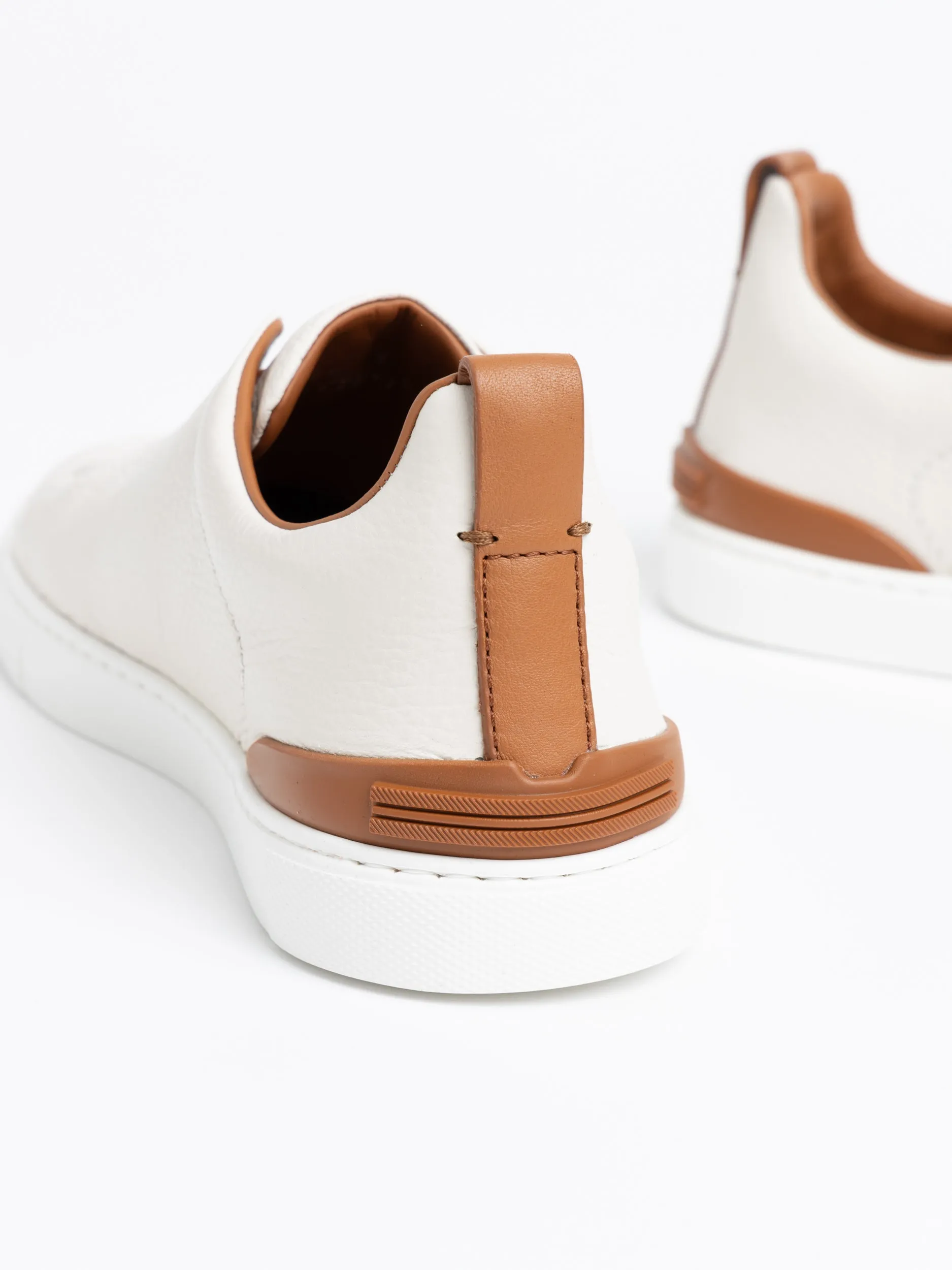 Off White/Brown Deerskin Triple Stitch™ Sneakers