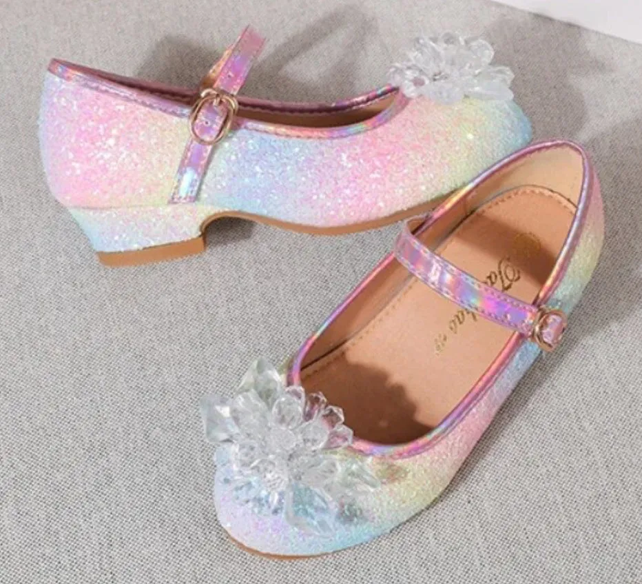 Princess Ice Rainbow Rhinestones, Low Heel