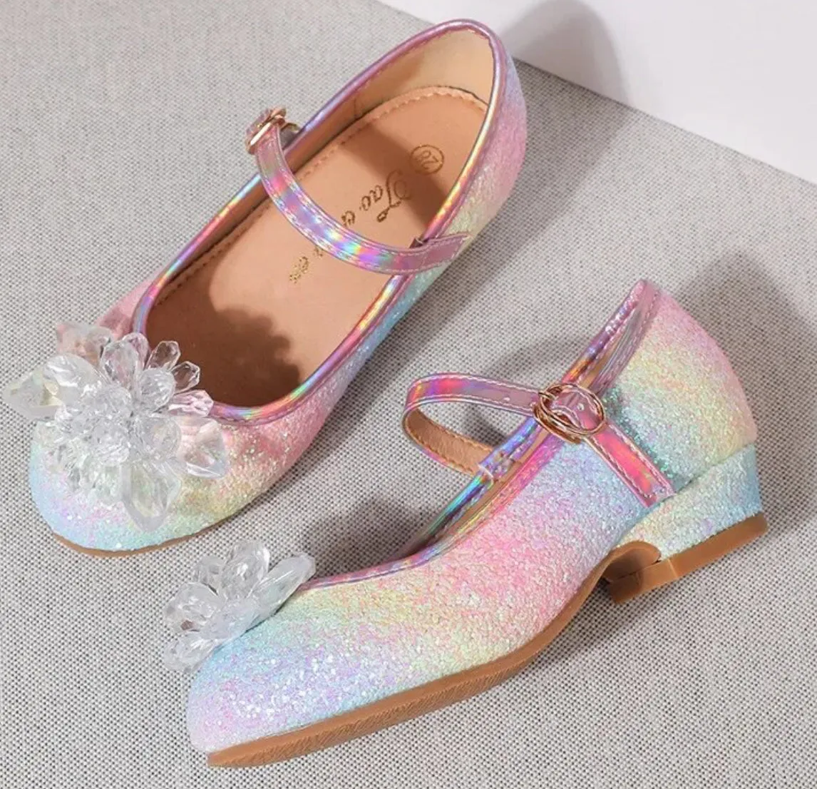 Princess Ice Rainbow Rhinestones, Low Heel