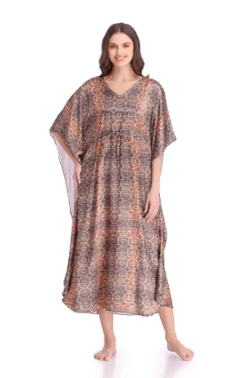 Printed Satin Kaftan