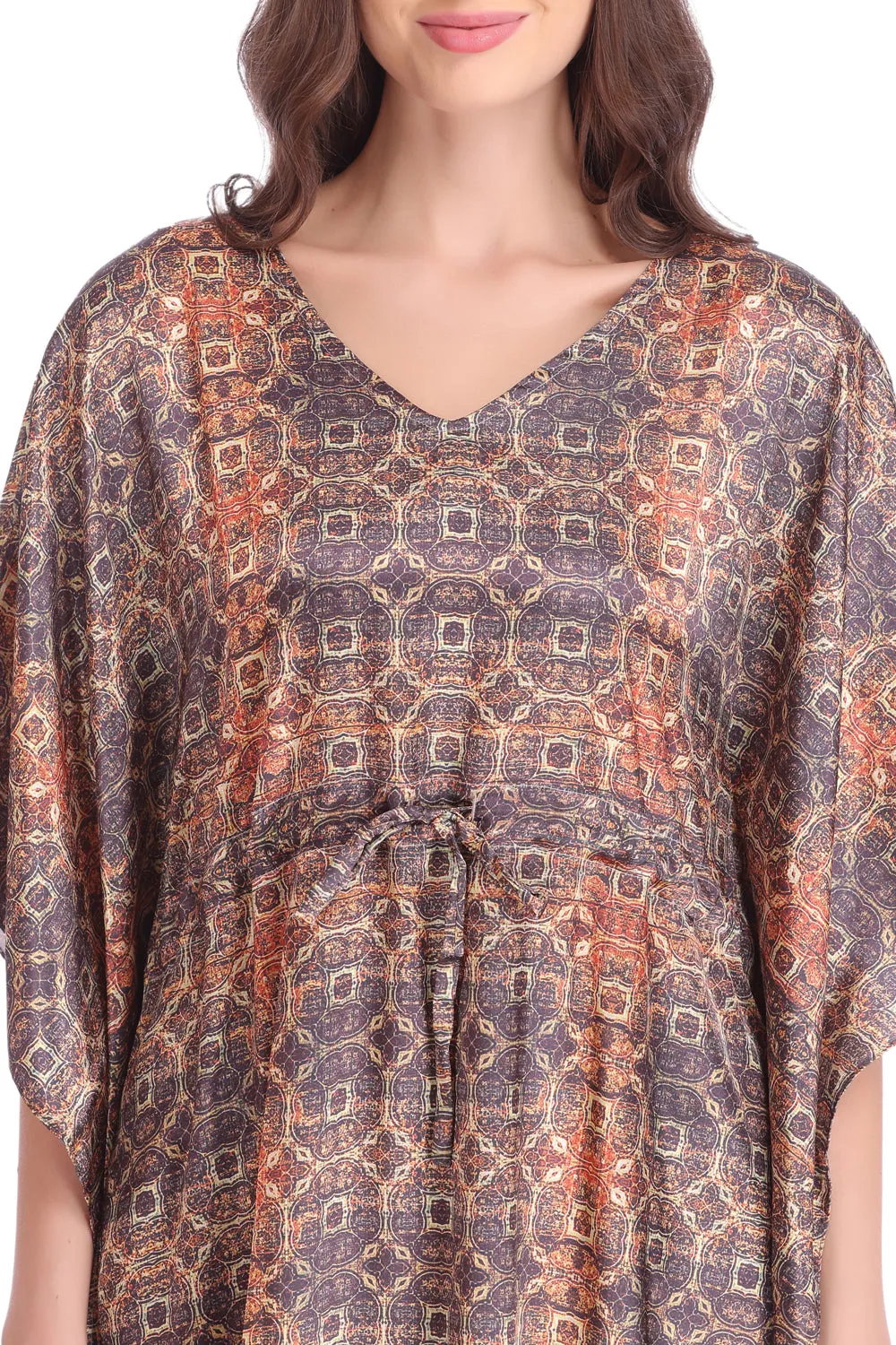 Printed Satin Kaftan