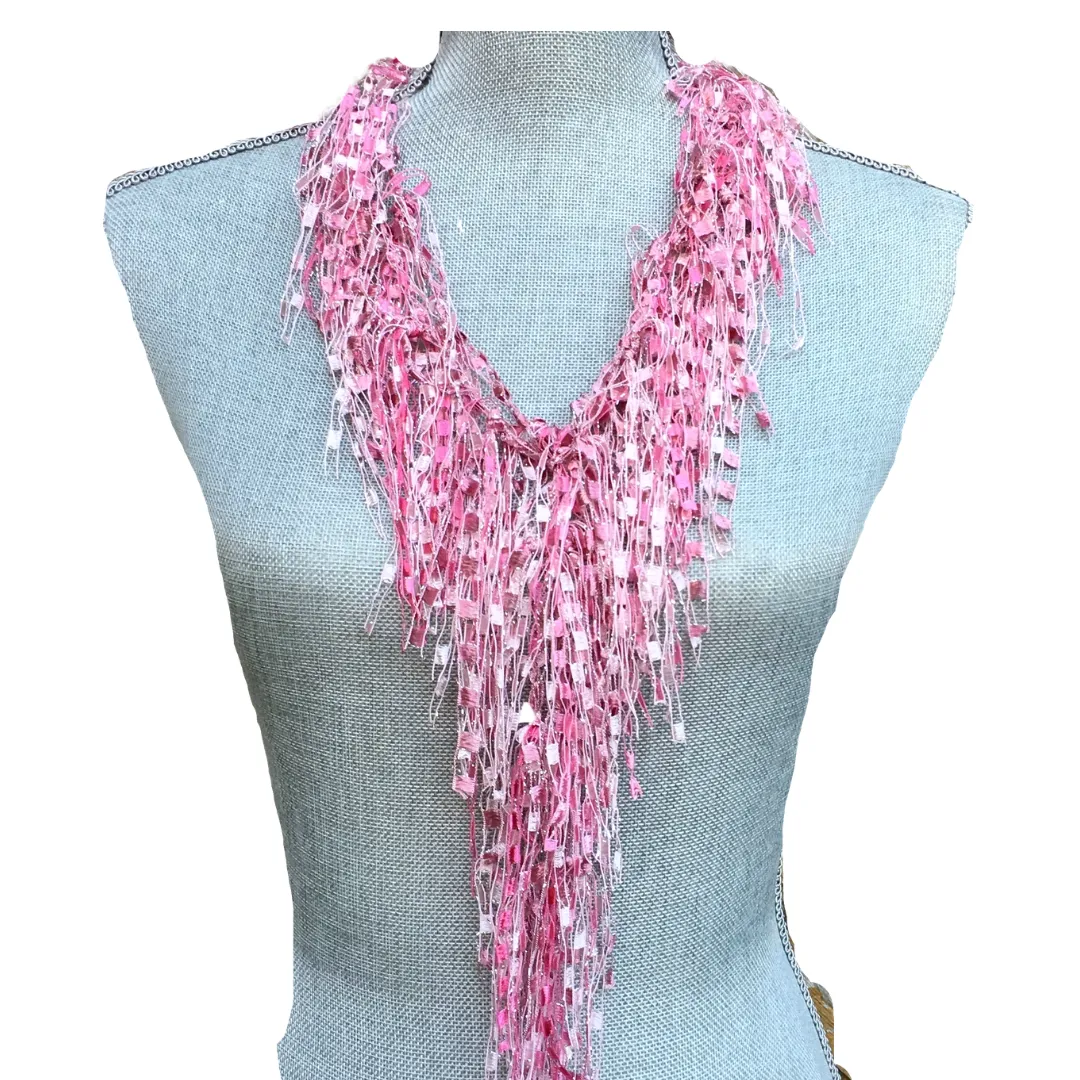 Soft Pink Scarf Necklace